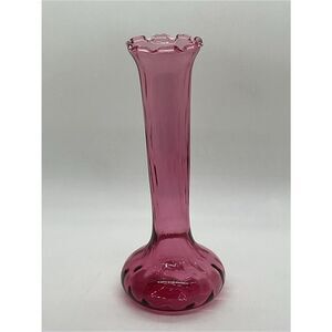Vintage Pilgrim Cranberry Glass Bud Vase